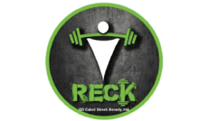 RECK Fitness logo with weightlifting figure.