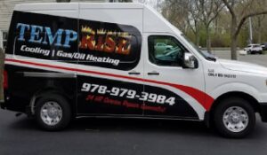 White van with Temp Rise logo.